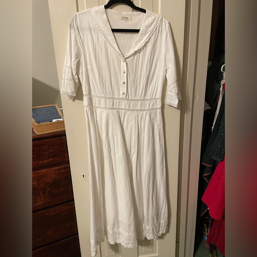 Simpple Retro Fiona Dress White Size XL